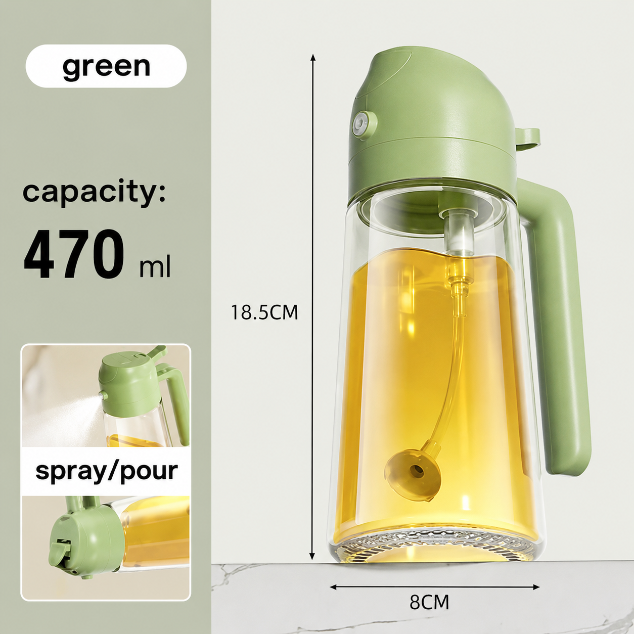Dispensador Pulverizador de Aceite 2 en 1 para Cocina